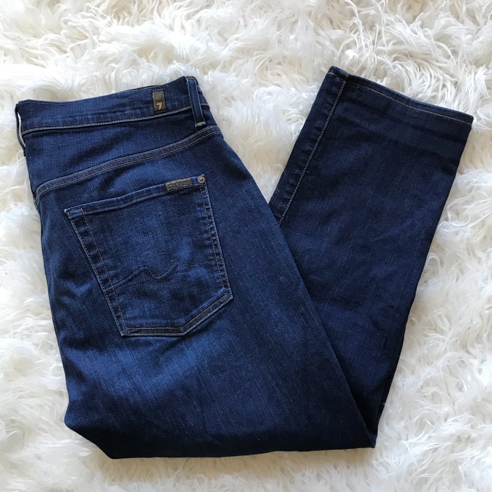 7 For‎ All Mankind The Straight Leg Jeans Dark Wash - Picture 2 of 7